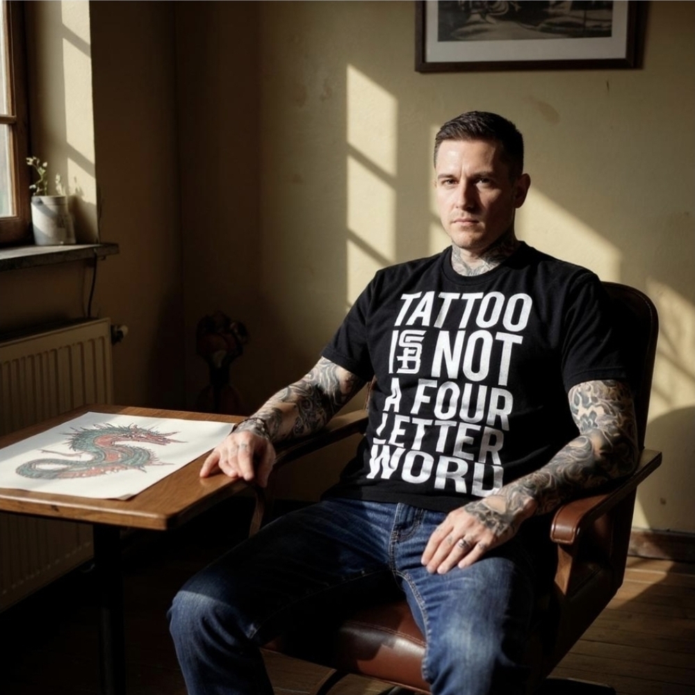INKED SHOP x Steadfast ✦ Tattoo Pride Graphic Tee ✦ Black Cotton Streetwear S